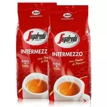 Кофе Segafredo Intermezzo эспрессо в зернах 1 кг — крепкий и пряный (2 шт. в упаковке)