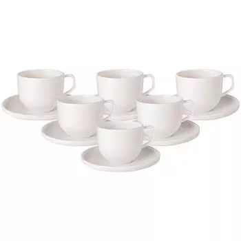 Кофейная чашка Afina Villeroy & Boch с блюдцем, 150 мл, набор из 6 шт. - DS