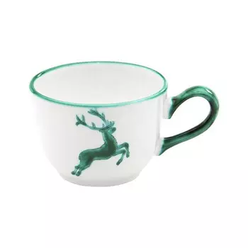 Кофейная чашка Green Deer гладкая 0,19 л/высота: 6,6 см Gmundner Keramik, белый/зеленый