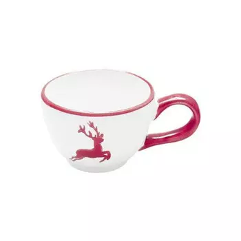 Кофейная чашка Ruby Red Deer гладкая 0,19 л / высота: 6,6 см Gmundner Keramik, бело-красный