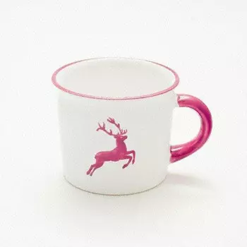 Кофейная кружка Bordeaux Red Deer гладкая 0,24 л/высота: 7,8 см Gmundner Keramik, бело-красный