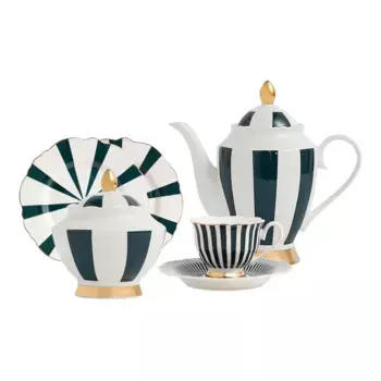 Кофейно-чайный сервиз Crane El Corte Ingls по частям, темно-зеленый