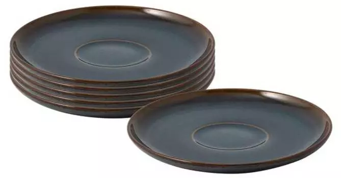 Кофейные блюдца набор из 6 штук. Villeroy & Boch, синий