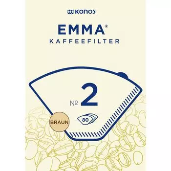 Кофейный фильтр коричневого размера. 2 EMMA, 80 шт.