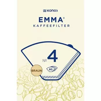 Кофейный фильтр коричневого размера. 4 EMMA, 80 шт.