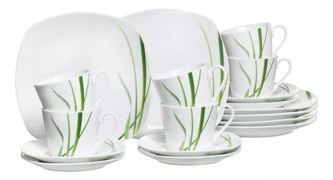 Кофейный сервиз джанна 18 шт Ritzenhoff, зеленый/белый