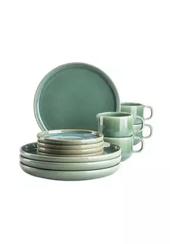 Кофейный сервиз, керамика Elina Uno MaSer, зеленый