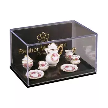 Кофейный сервиз на 2 персоны, лента-роза Reutter Miniaturen, черный