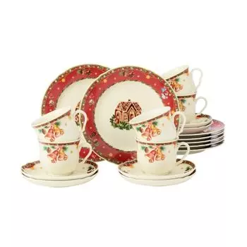 Кофейный сервиз Seltmann, 18 предметов, Мари Луиза, рождественские ностальгические чашки, тарелки Seltmann Weiden, мультиколор
