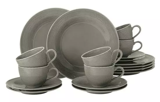 Кофейный сервиз Seltmann Weiden Beat grey монохромный/рельефный модерн, серый