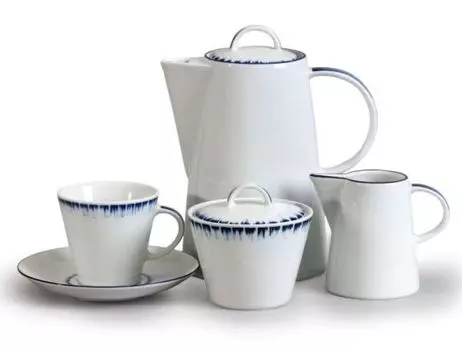 Кофейный сервиз Thun 1794, чешский фарфор, Tom, расплавленный синий, Thun, 15 д