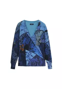 Кофта Desigual с глубоким вырезом, синий