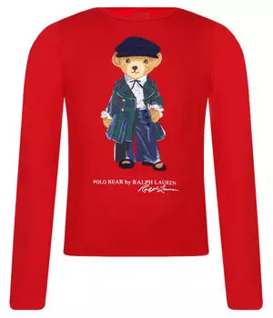 Кофта детская Polo Ralph Lauren с фирменным медведем, красный
