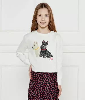 Кофта детская Ralph Lauren с изображением собак, белый