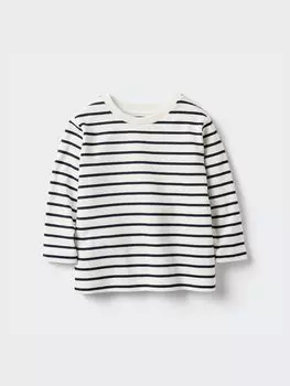 Кофта детская с круглым вырезом в полоску Uniqlo, цвет 69 синий
