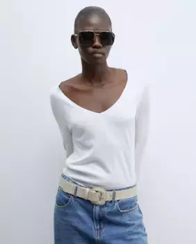 Кофта гладкой вязки Sfera, белый