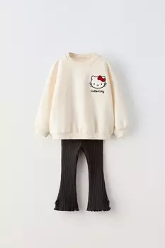 Кофта и леггинсы hello kitty ZARA, экрю