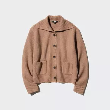 Кофта из трикотажной пряжи Uniqlo, коричневый
