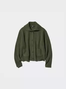 Кофта из трикотажной пряжи Uniqlo, оливковый