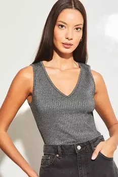 Кофта на бретельках с V-образным вырезом Lipsy, серый