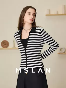 Кофта облегающая Mslan на молнии, черный