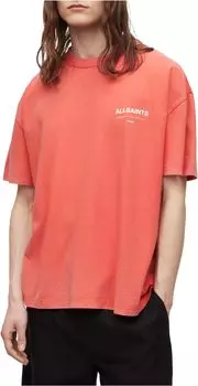 Кофта с короткими рукавами Underground AllSaints, цвет Ruby Red/Cala White