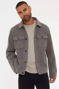 Кофта с начесом и застежкой на пуговицы Threadbare, коричневый