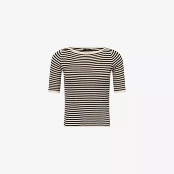 Кофта Weekend Max Mara Waser из стрейч-трикотажа в полоску, бежевый