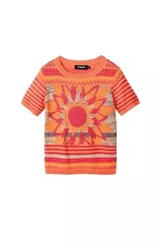 Кофта женская Desigual с принтом и коротким рукавом, мультиколор