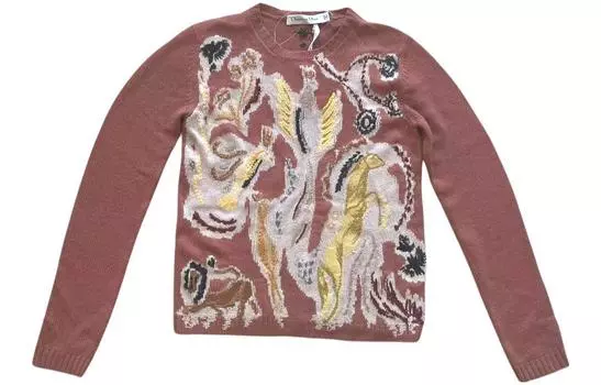 Кофта женская Dior с узором, светло-красный