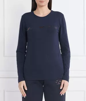 Кофта женская Emporio Armani домашняя с длинным рукавом, синий