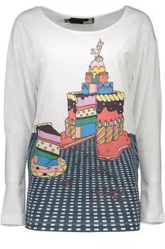 Кофта женская Love Moschino с длинным рукавом с принтом, белый