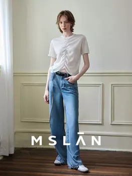 Кофта женская Mslan с короткими рукавами, кремовый