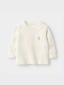 Кофтас круглым вырезом и длинным рукавом для малышей Uniqlo, цвет 01 белый