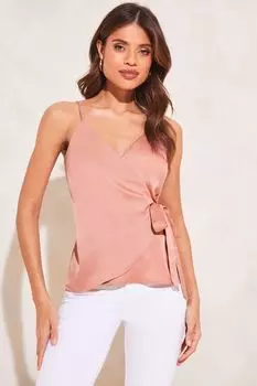 Кофточка-конверт с завязками сбоку Lipsy, розовый