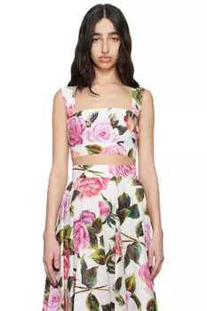 Кофточка с разноцветным принтом роз Dolce&Gabbana