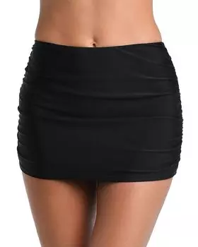 Коко - плиссированная мини-юбка-парео для пляжа L'AGENCE, черный