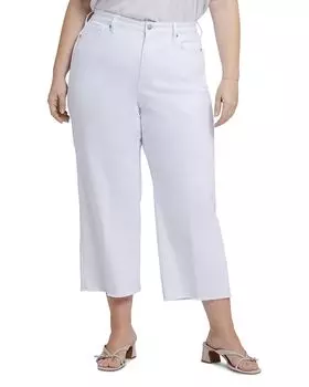 Коко - расклешенные укороченные джинсы свободного кроя в оптическом белом NYDJ Plus, белый