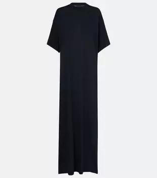 Кокон макси-платье из хлопкового джерси Balenciaga, Faded Black