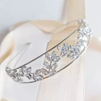 Kokonet, элегантный уникальный серебряный свадебный ободок с листьями