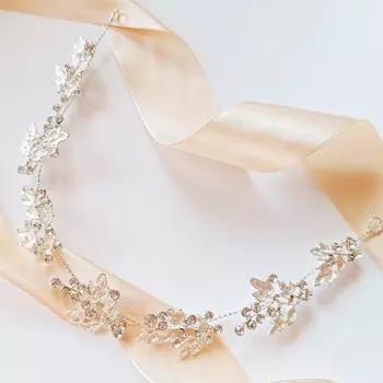 Коконет, Серебряное свадебное украшение для волос, повязка на голову из прутьев Kokonet