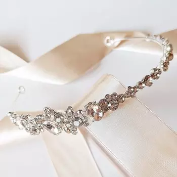 Коконет, Серебряный ободок для волос с кристаллами кубических цирконов Kokonet