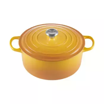 Кокотка чугунная круглая Le Creuset, горчица
