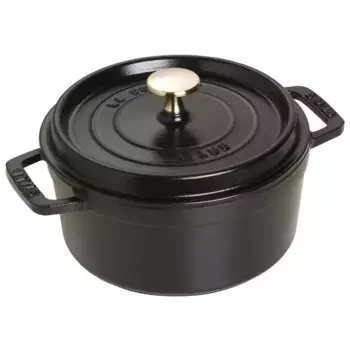 Кокотница Staub круглая чугунная, черный