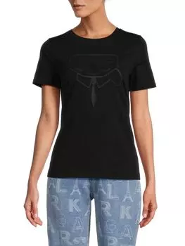 Коктейльная футболка с рисунком Karl Lagerfeld Paris, черный