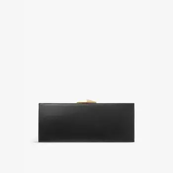 Коктейльная кожаная сумка-клатч с бриллиантами Jimmy Choo, черный