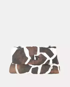 Коктейльная сумка через плечо из полиуретана с принтом жирафа Volum, коричневый