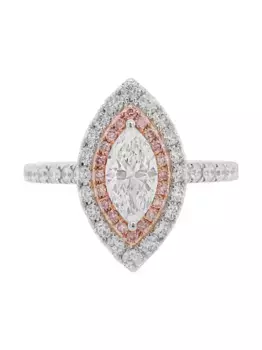 Коктейльное кольцо из белого золота с бриллиантами HYT Jewelry, серебяный