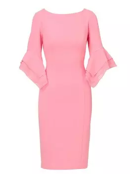 Коктейльное платье Adrianna Papell Knit Crepe Tiered Sleeve Dress, розовый