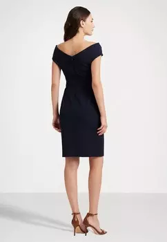 Коктейльное платье CREPE OFF THE SHOULDER COCKTAIL DRESS Ralph Lauren, синий